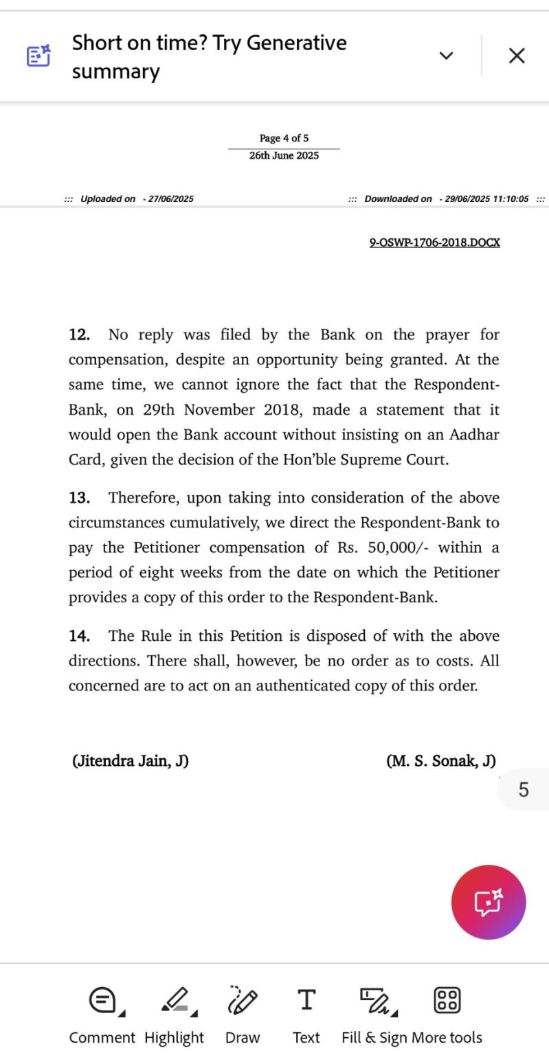 Aadhaar is not a mandatory requirement for opening bank accounts ...